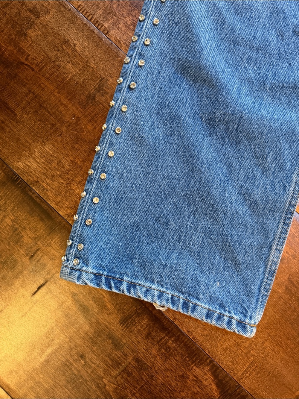 Sandy Liang Updo Jeans with Rhinestones - Picture 10 of 10